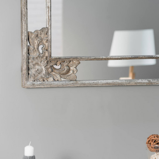 Miroir déco en bois patiné Mathilde bronze 1m10 x 70cm