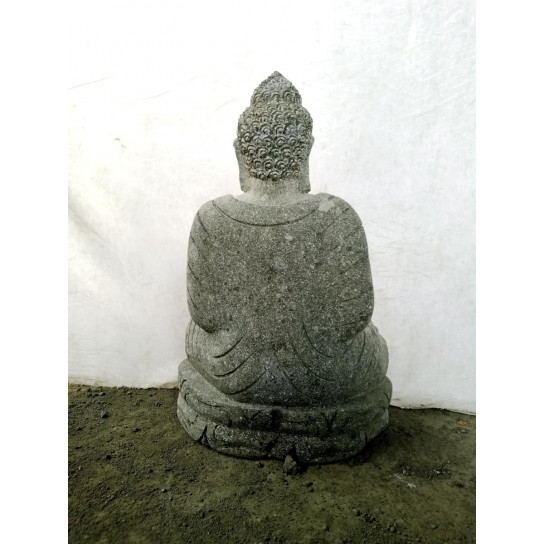Statue en pierre de bouddha position méditation jardin 50 cm