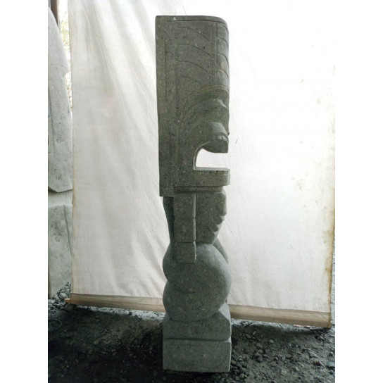 Tiki d'océanie statue en pierre volcanique 1.50m