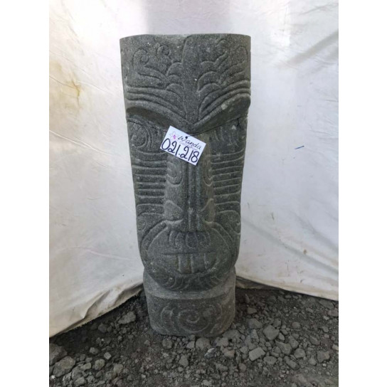 Tiki totem d'océanie statue en pierre volcanique jardin 80cm