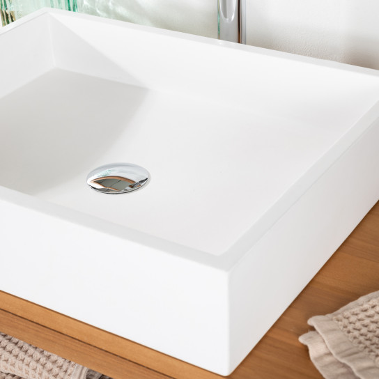 Vasque en béton blanc 50 cm - Okia