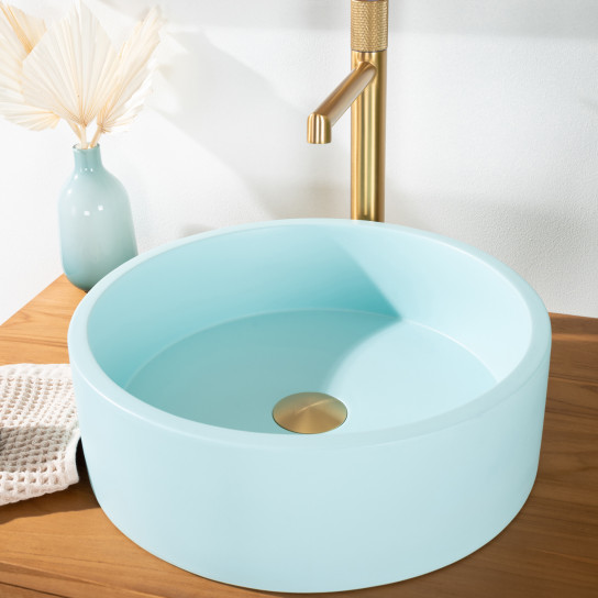 Vasque en béton bleu 38 cm - Okia