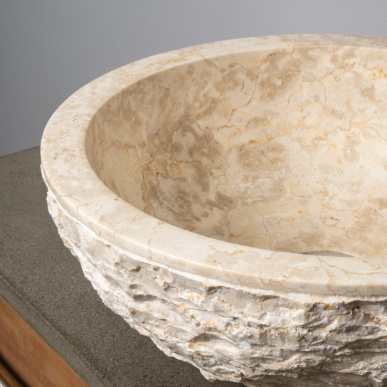 Vasque Rome en marbre à poser crème 40cm