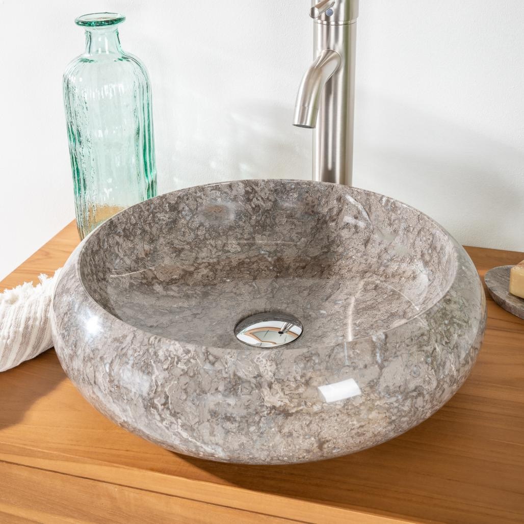 Vasque salle de bain à poser Venise gris 40cm