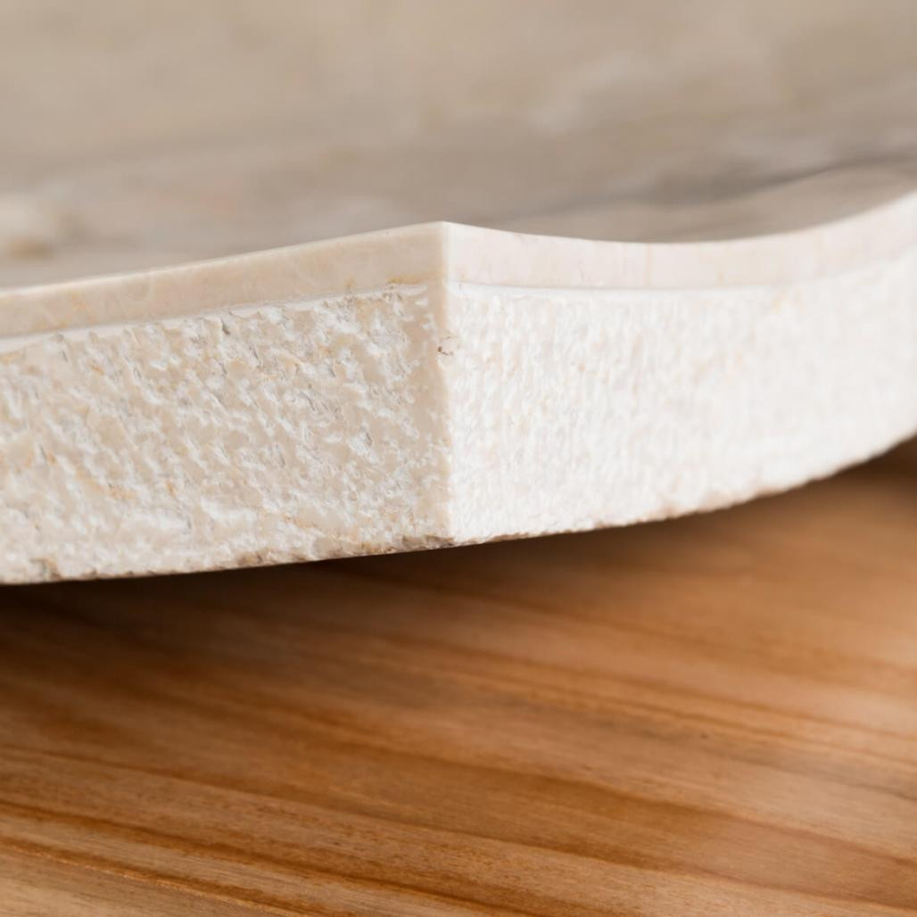 Vasque à poser rectangle 50cm en pierre marbre Gènes crème