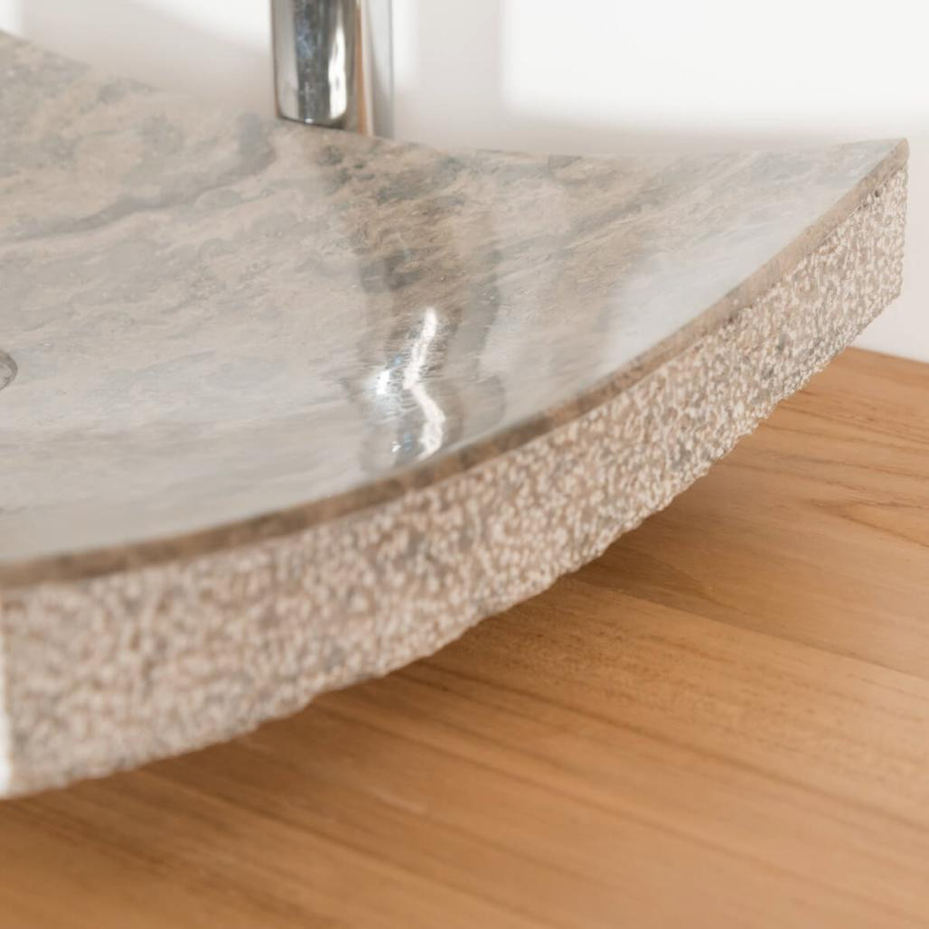 Vasque salle de bain en pierre marbre Gènes gris 50cm