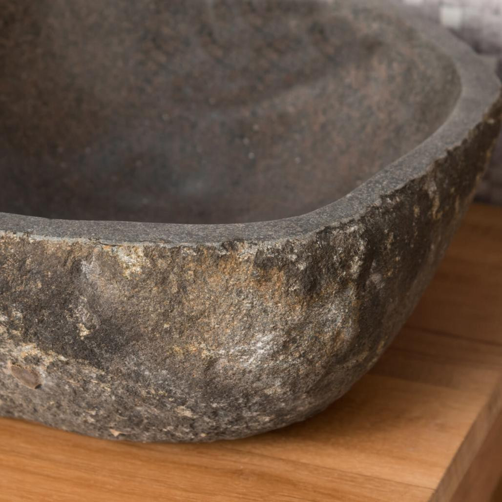 Vasque à poser en pierre naturelle salle de bain galet 30 cm Vasque à poser en pierre naturelle salle de bain galet 30 cm