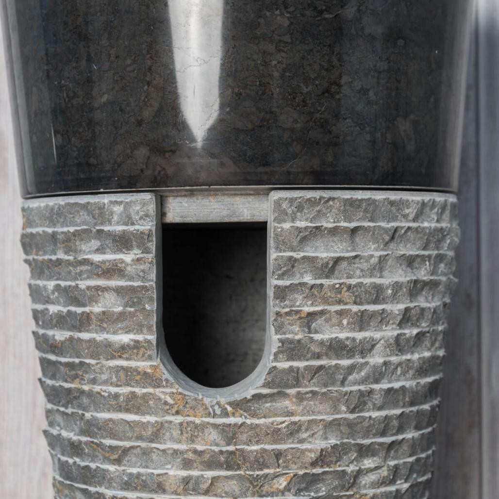 Vasque salle de bain sur pied en pierre Florence noir Vasque salle de bain sur pied en pierre Florence noir