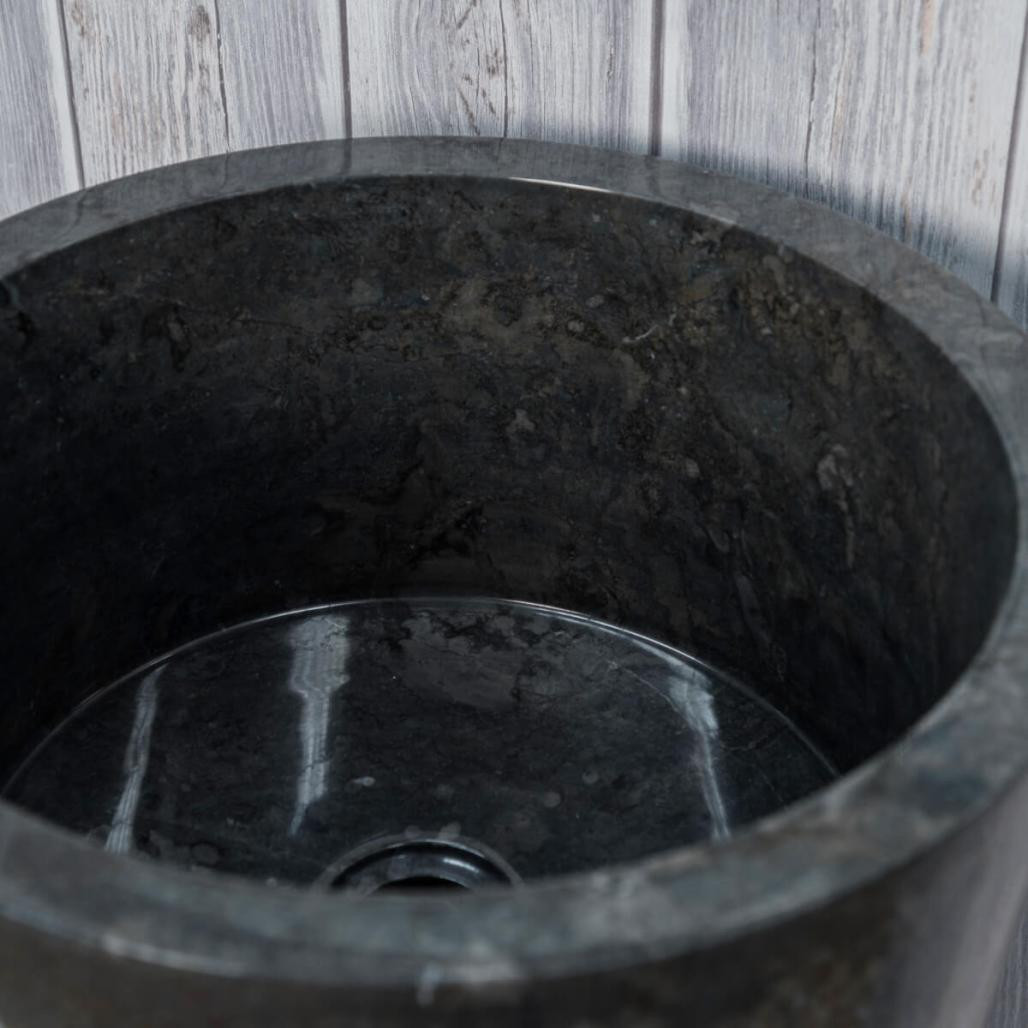 Vasque salle de bain sur pied en pierre Florence noir Vasque salle de bain sur pied en pierre Florence noir