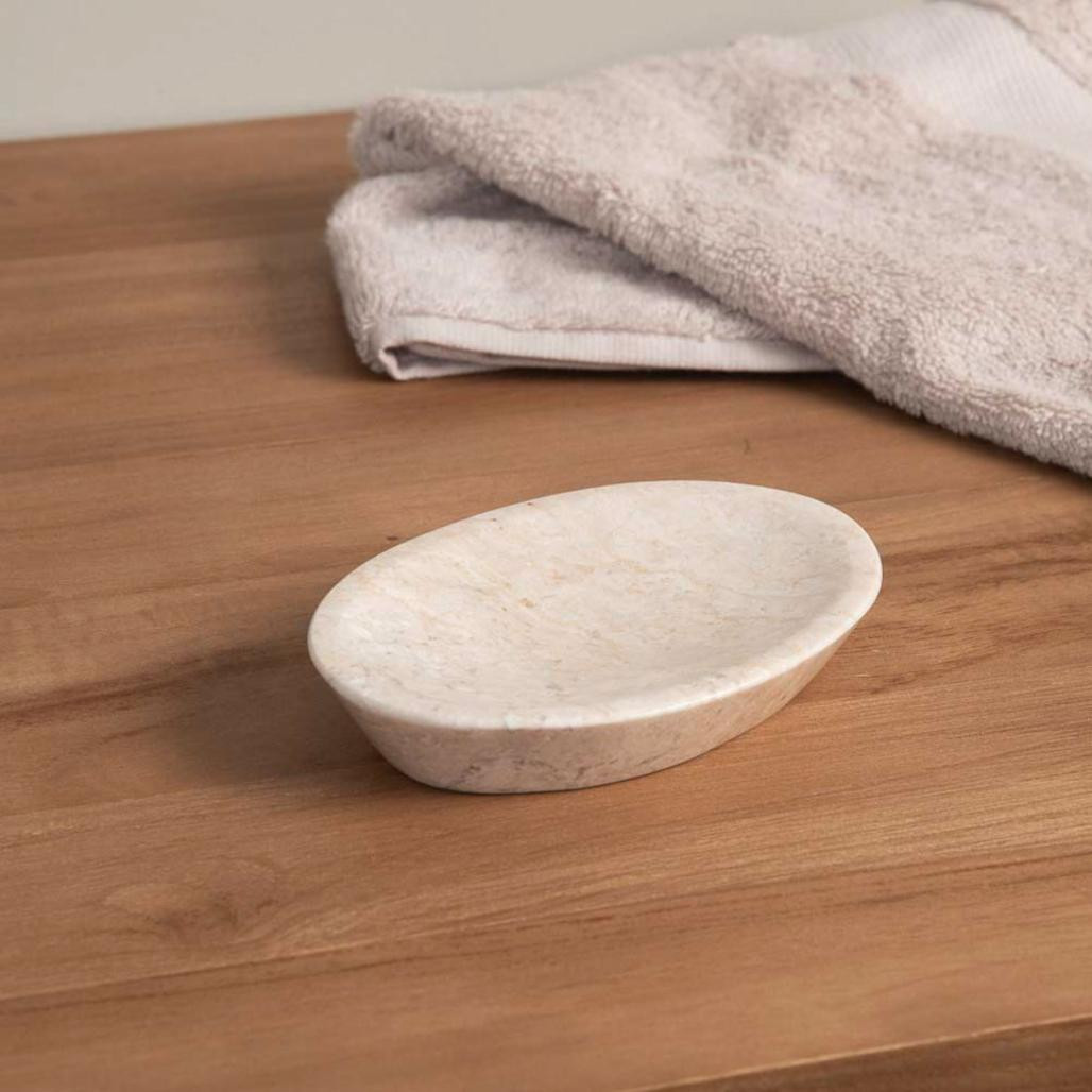 Porte savon en marbre crème Porte savon en marbre crème