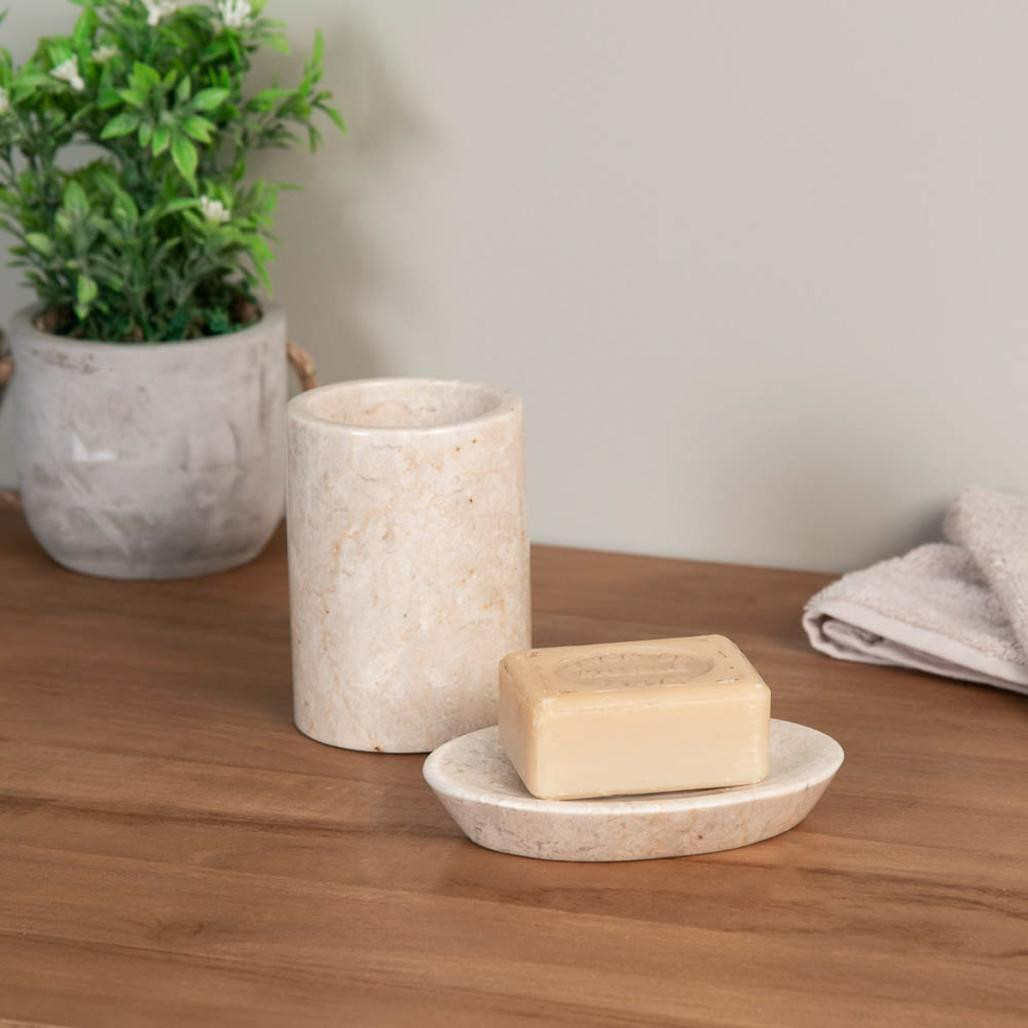 Porte savon en marbre crème Porte savon en marbre crème