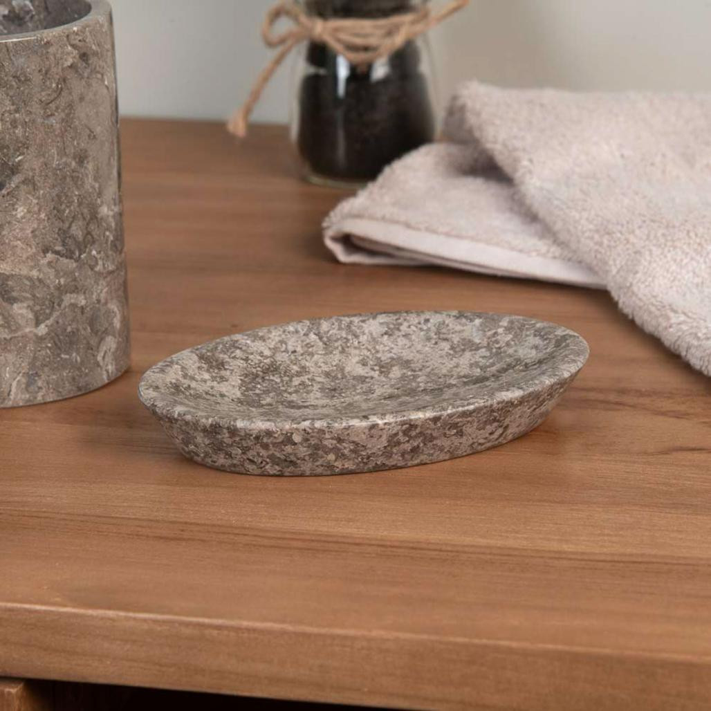 Porte savon en marbre gris Porte savon en marbre gris