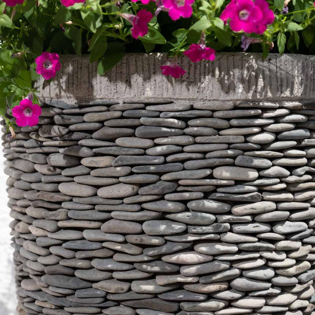 Pot bac jardinière conique galet 80cm jardin extérieur zen