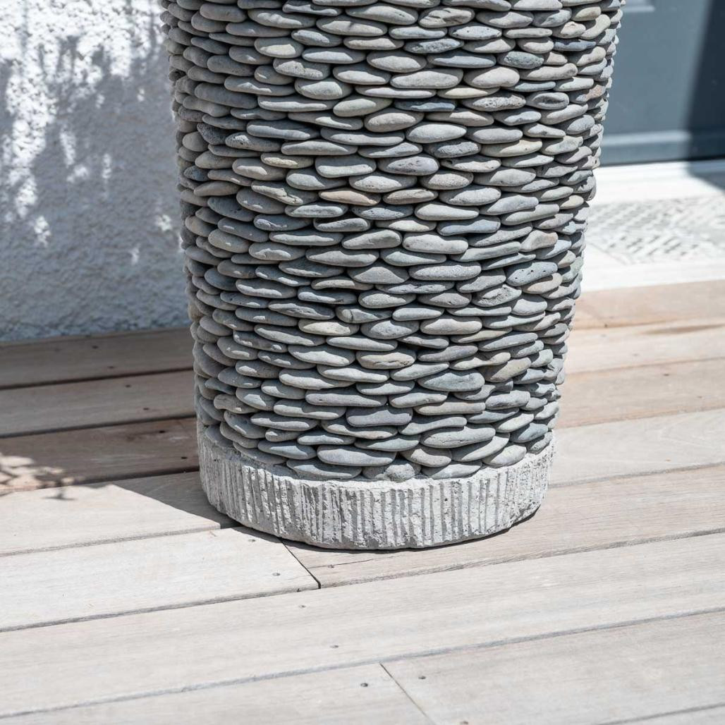 Pot bac jardinière conique galet 80cm jardin extérieur zen