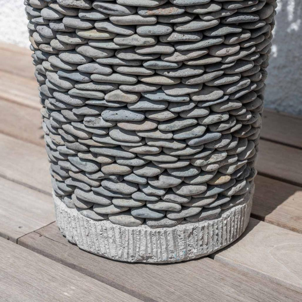 Pot bac jardinière conique galet 80cm jardin extérieur zen