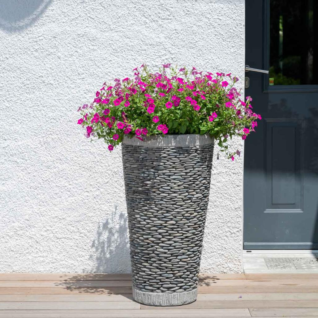 Pot bac jardinière conique galet 80cm jardin extérieur zen