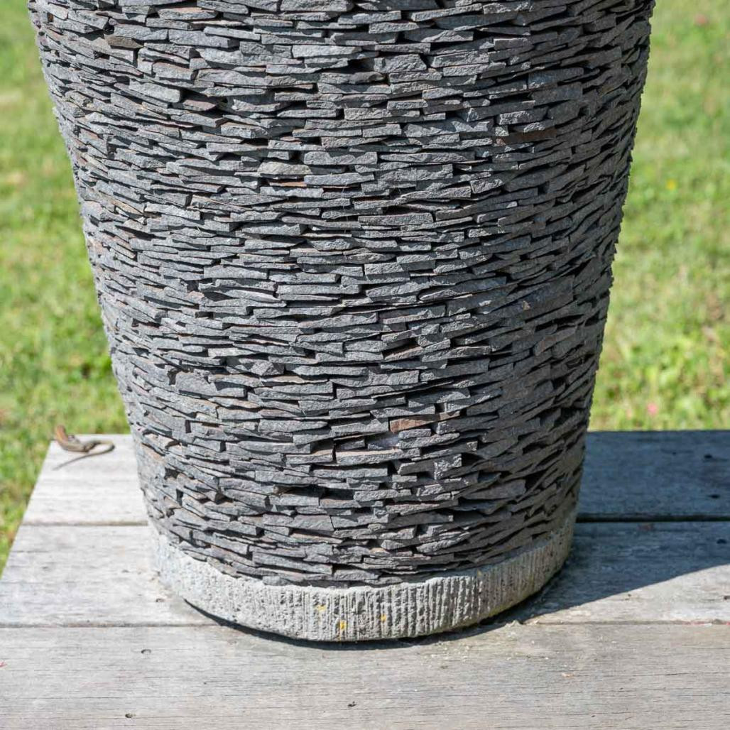 Pot bac jardinière conique ardoise 50cm jardin terrasse zen Pot bac jardinière conique ardoise 50cm jardin terrasse zen