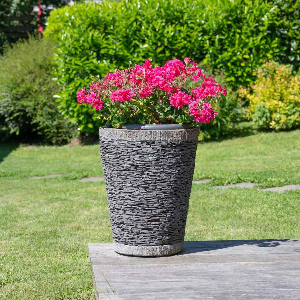 Pot bac jardinière conique ardoise 50cm jardin terrasse zen Pot bac jardinière conique ardoise 50cm jardin terrasse zen