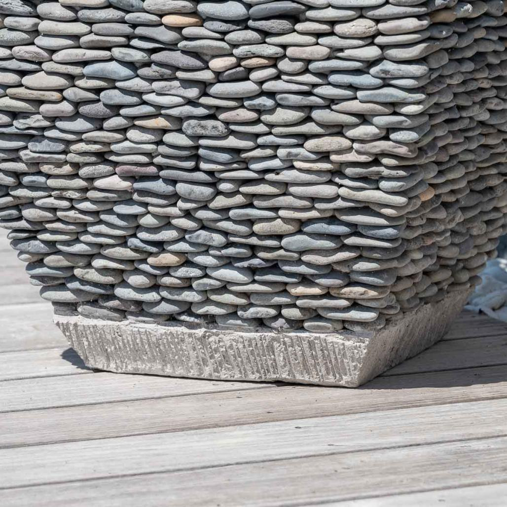 Pot bac jardinière galbé galet hauteur 50cm jardin zen Pot bac jardinière galbé galet hauteur 50cm jardin zen
