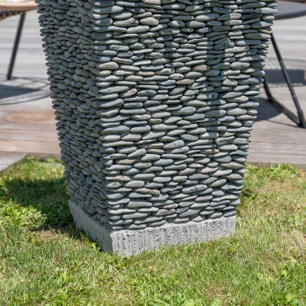 Pot bac jardinière carré galet 80cm jardin extérieur zen