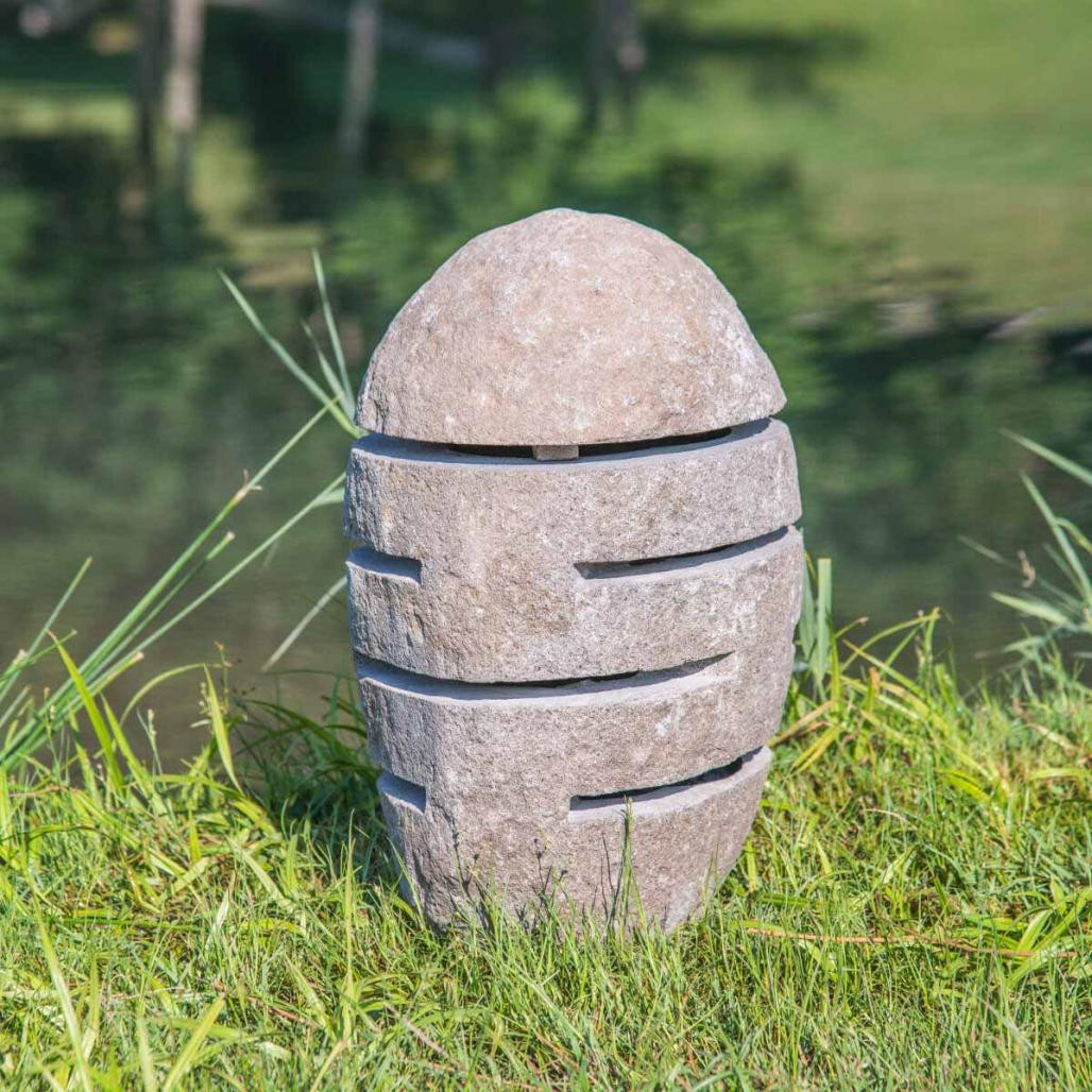 Lampe de jardin en pierre de rivière 50 Lampe de jardin en pierre de rivière 50