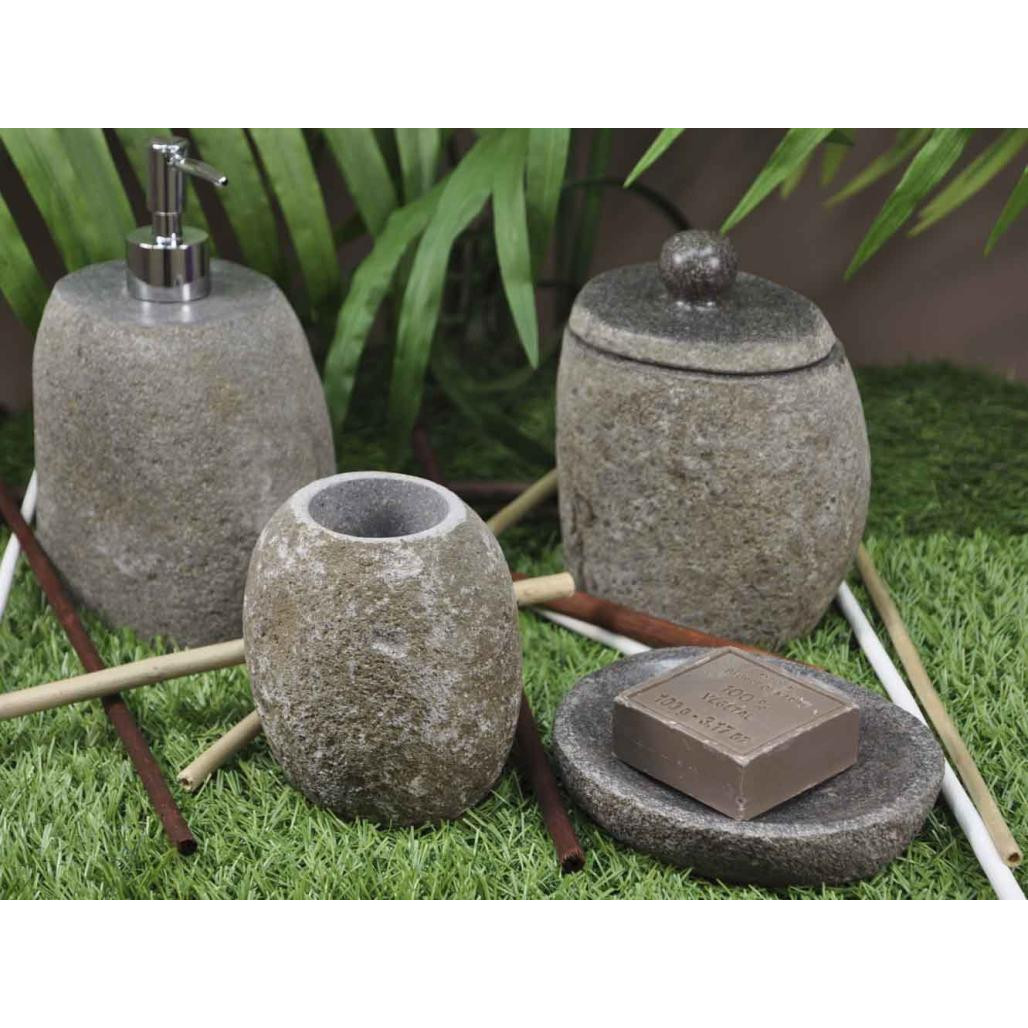 Gobelet galet pierre de rivière avec couvercle Gobelet galet pierre de rivière avec couvercle