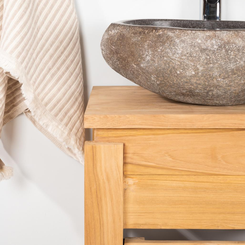 Meuble Zen salle de bain en teck 50 cm Meuble Zen salle de bain en teck 50 cm