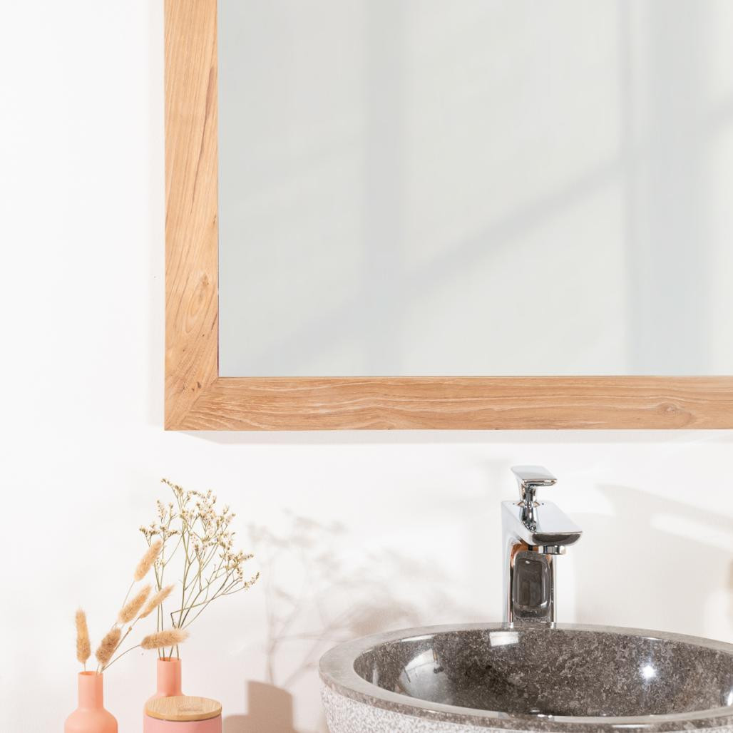 Miroir carré en teck massif 70 Miroir carré en teck massif 70