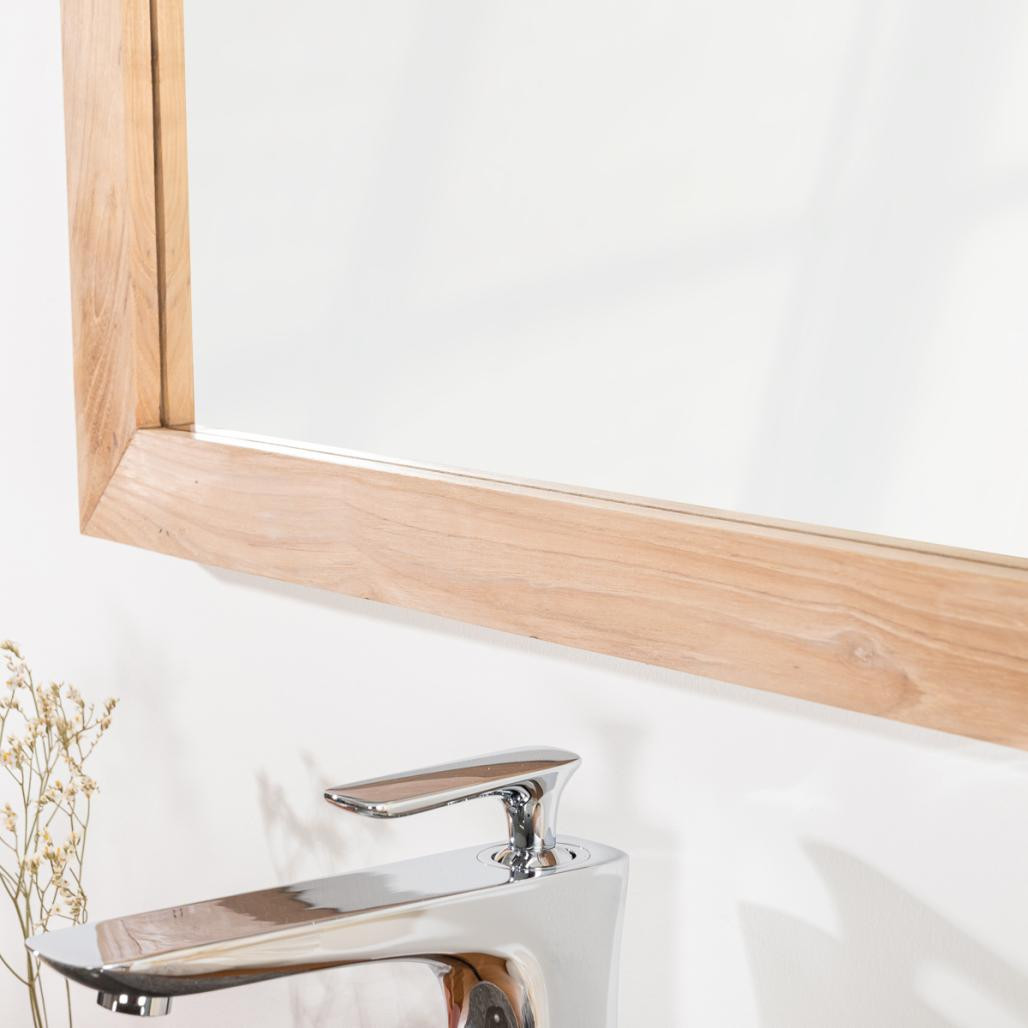 Miroir carré en teck massif 70 Miroir carré en teck massif 70