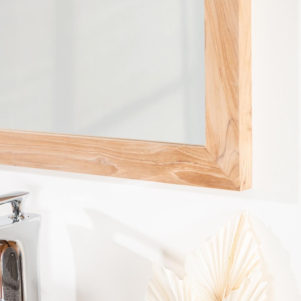 Miroir carré en teck massif 70 Miroir carré en teck massif 70
