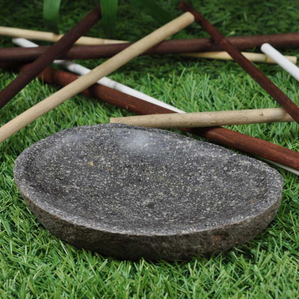 Ensemble gobelet porte savon galet pierre de rivière