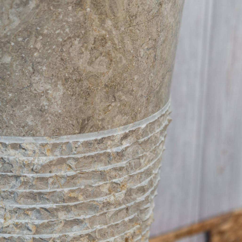 Vasque salle de bain sur pied en marbre Florence gris
