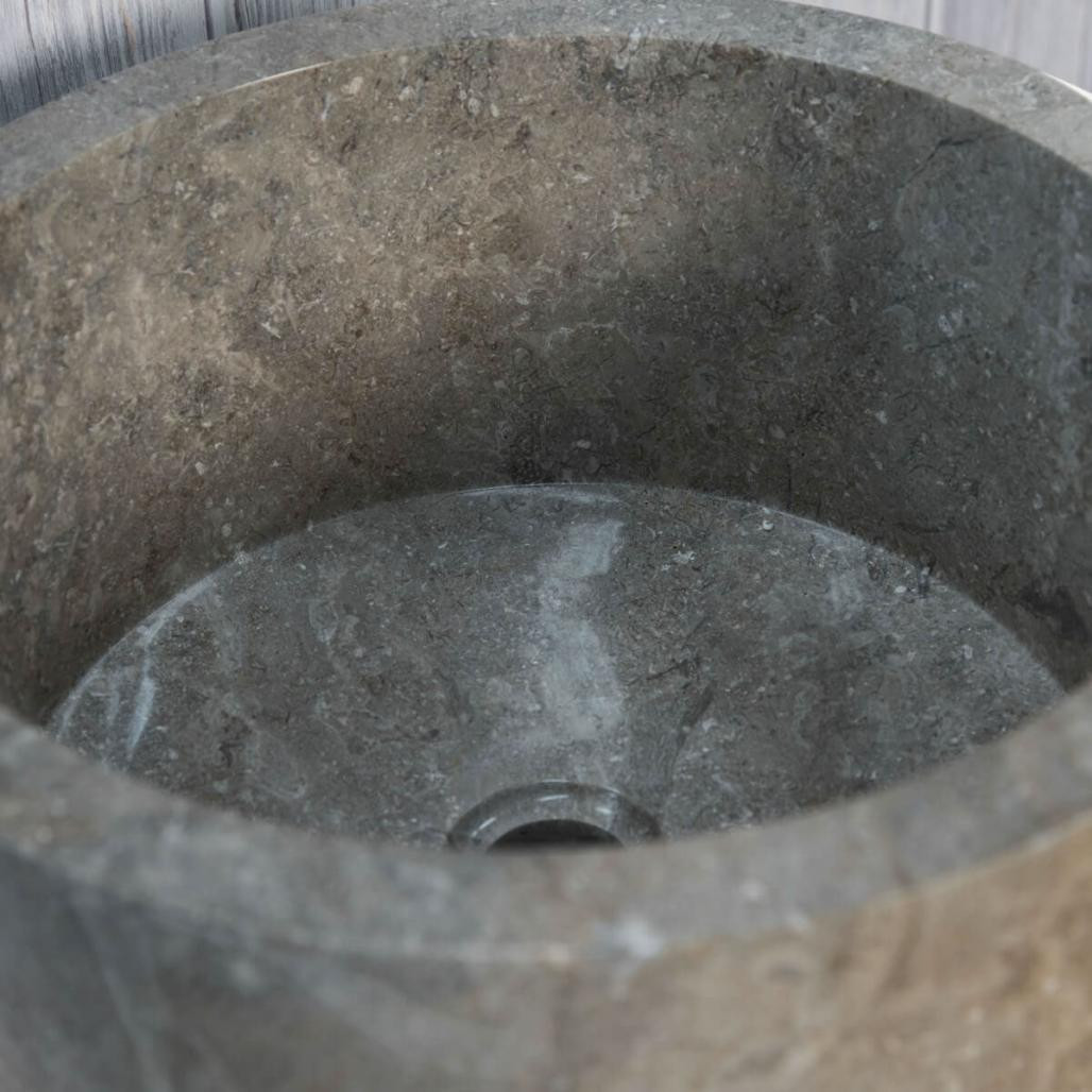 Vasque salle de bain sur pied en marbre Florence gris