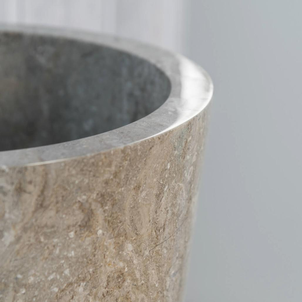 Vasque salle de bain sur pied en marbre Florence gris