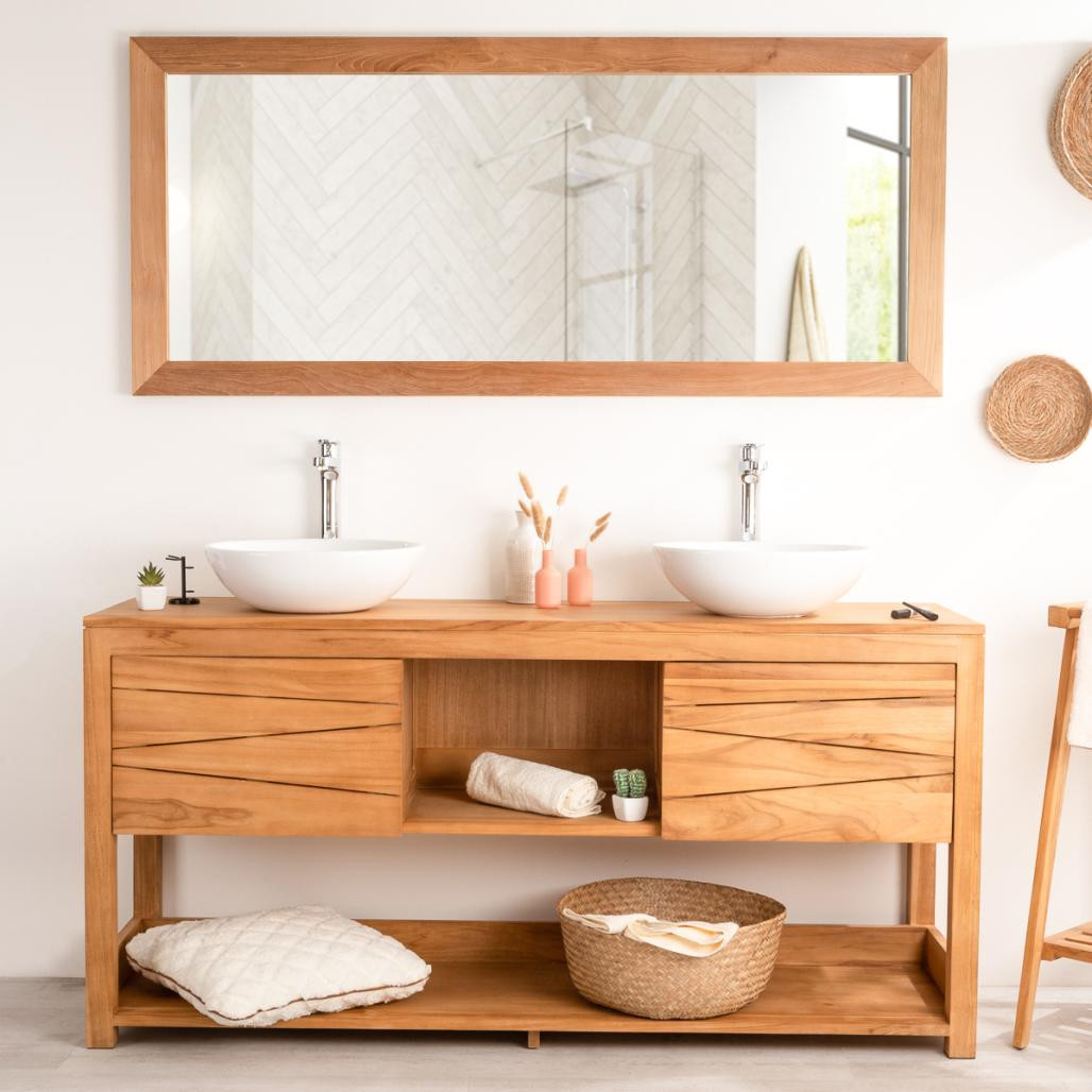 Meuble sous vasque de salle de bain en teck Cosy 160cm Meuble sous vasque de salle de bain en teck Cosy 160cm