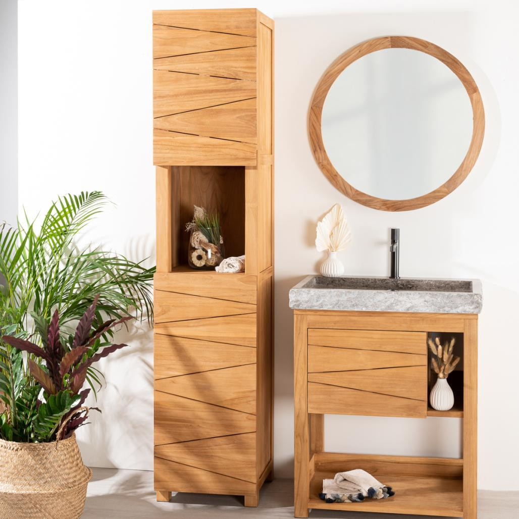 Colonne salle de bain en teck massif Harmonie 190cm