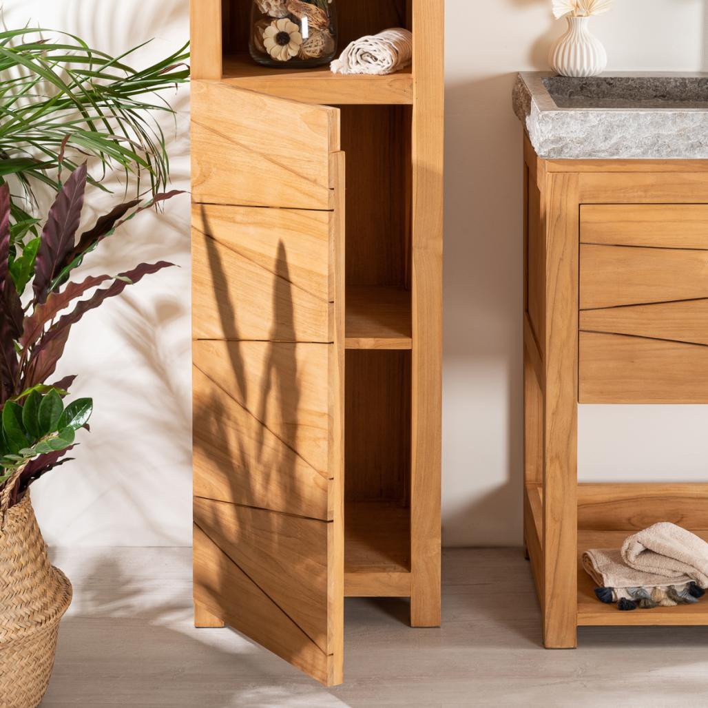 Colonne salle de bain en teck massif Harmonie 190cm