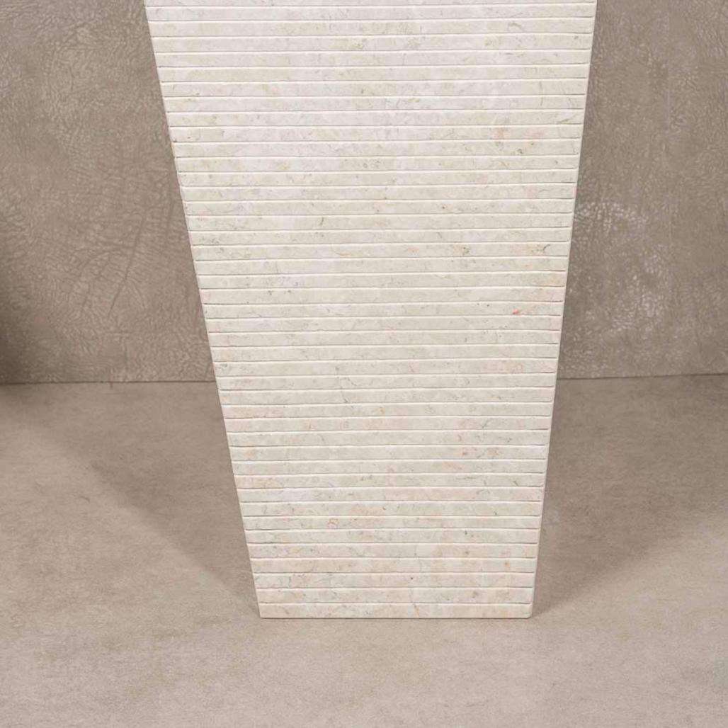 Vasque salle de bain sur pied en pierre pyramide Guizeh crème Vasque salle de bain sur pied en pierre pyramide Guizeh crème