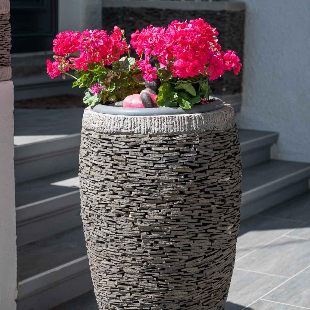 Pot bac jardinière forme oeuf ardoise 80cm jardin pierre naturelle Pot bac jardinière forme oeuf ardoise 80cm jardin pierre naturelle