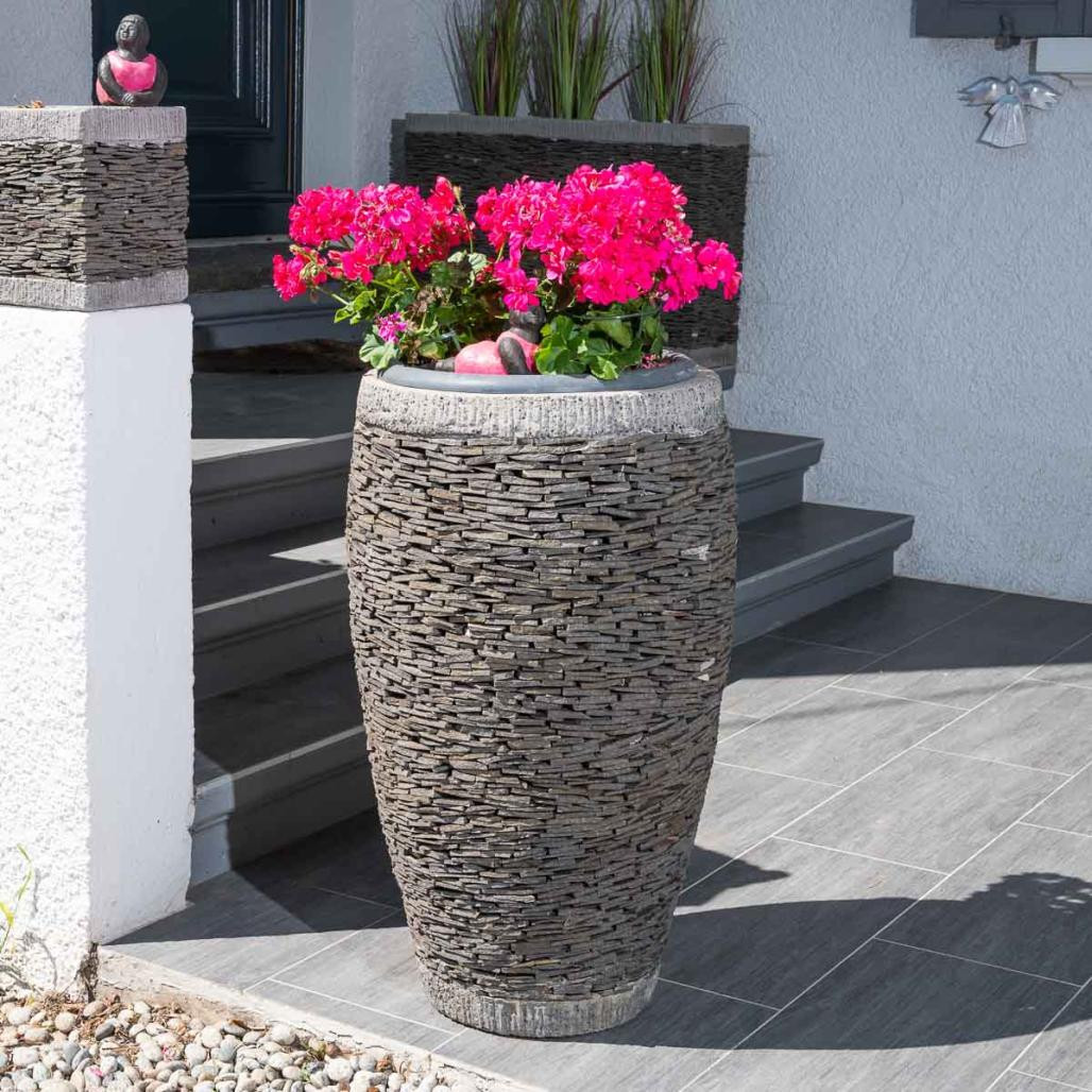 Pot bac jardinière forme oeuf ardoise 80cm jardin pierre naturelle Pot bac jardinière forme oeuf ardoise 80cm jardin pierre naturelle