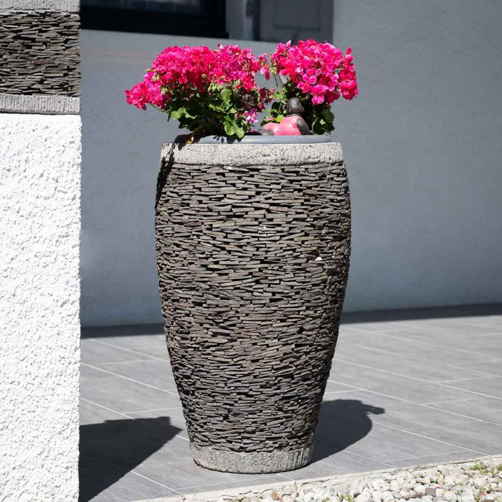 Pot bac jardinière forme oeuf ardoise 80cm jardin pierre naturelle Pot bac jardinière forme oeuf ardoise 80cm jardin pierre naturelle