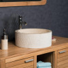 Vasque à poser de salle de bain en marbre Elbe crème 40cm