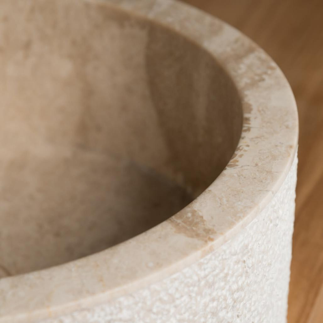 Vasque à poser de salle de bain en marbre Elbe crème 40cm Vasque à poser de salle de bain en marbre Elbe crème 40cm