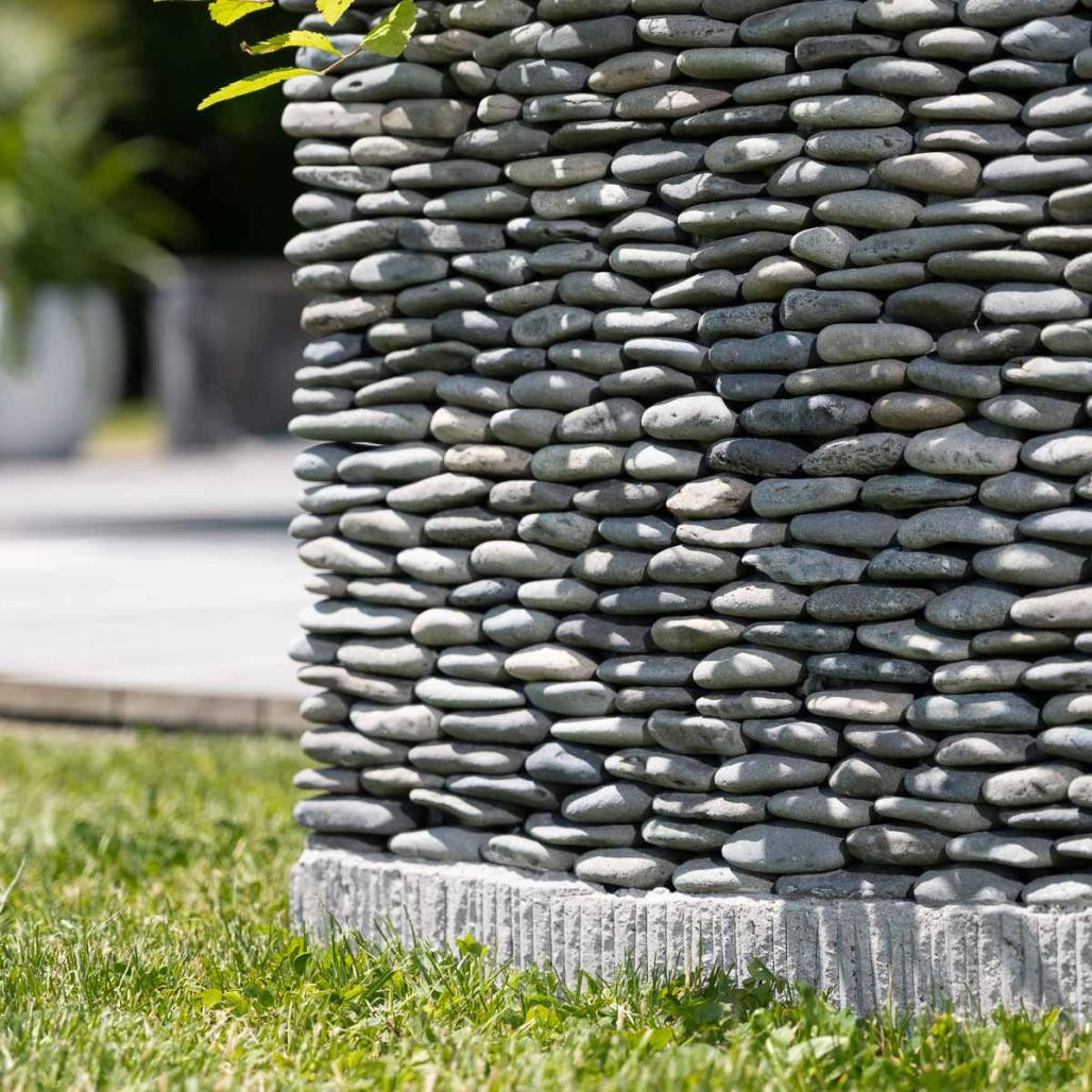 Pot bac jardinière carré cube galet 50cm jardin zen terasse