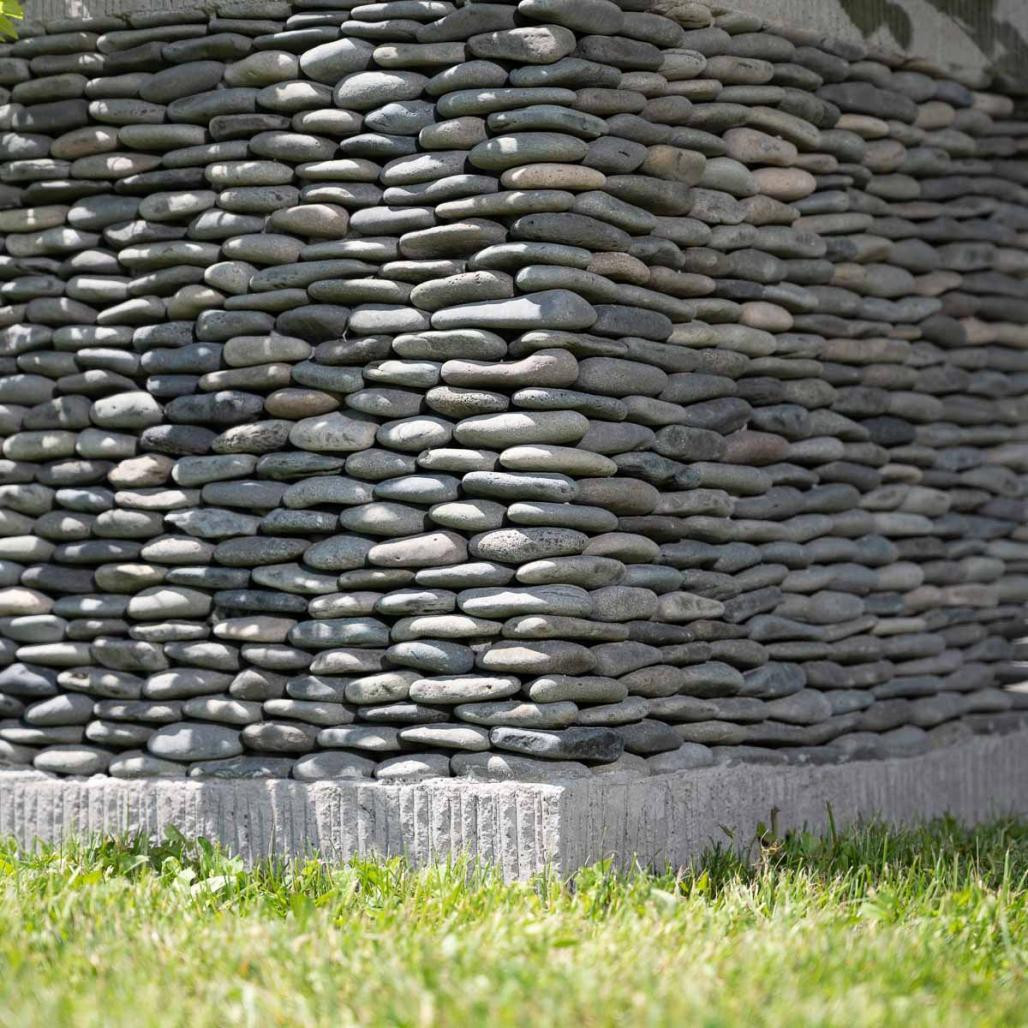 Pot bac jardinière carré cube galet 50cm jardin zen terasse