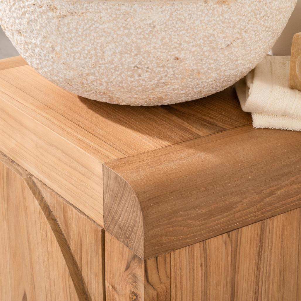 Petit meuble de salle de bain ou wc 44cm en teck massif Petit meuble de salle de bain ou wc 44cm en teck massif