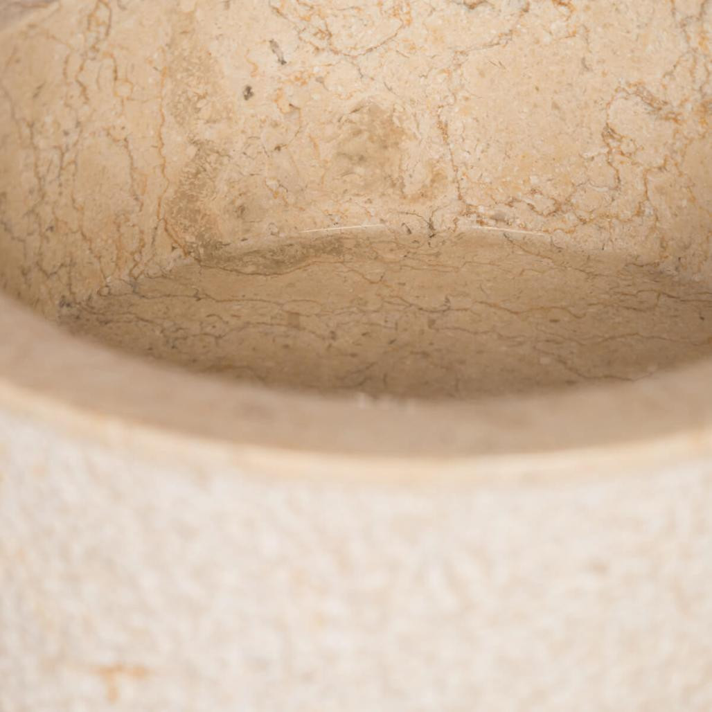 Vasque lave main à poser de salle de bain en marbre Elbe crème 35 Vasque lave main à poser de salle de bain en marbre Elbe crème 35