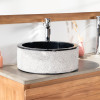 Vasque salle de bain en marbre Elbe noir 40cm