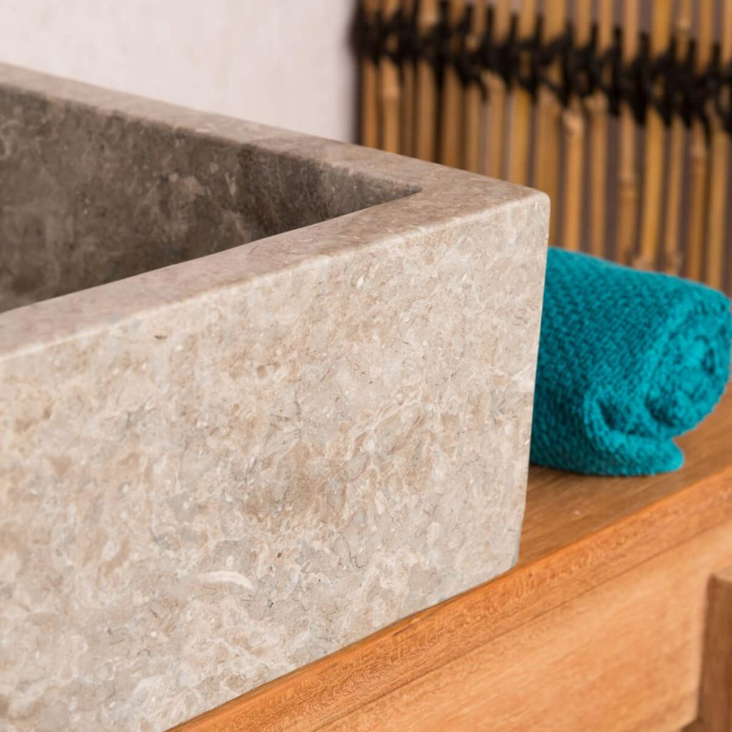 Vasque salle de bain à poser en marbre Milan gris 30cm Vasque salle de bain à poser en marbre Milan gris 30cm