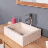 Vasque salle de bain à poser Milan rectangle 30cm x 40cm crème
